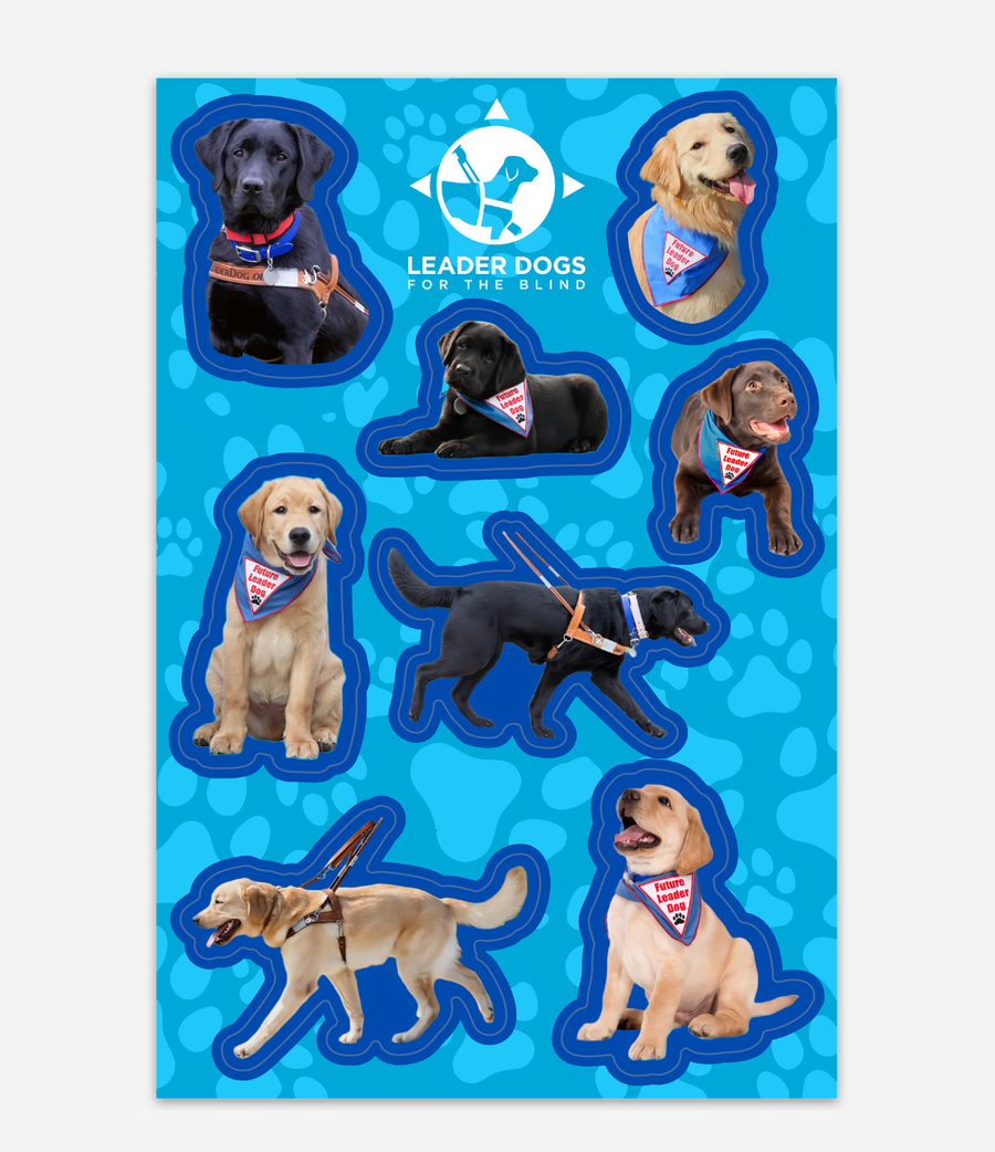 Leader Dog Sticker Sheet - Puppies and Dogs in Training