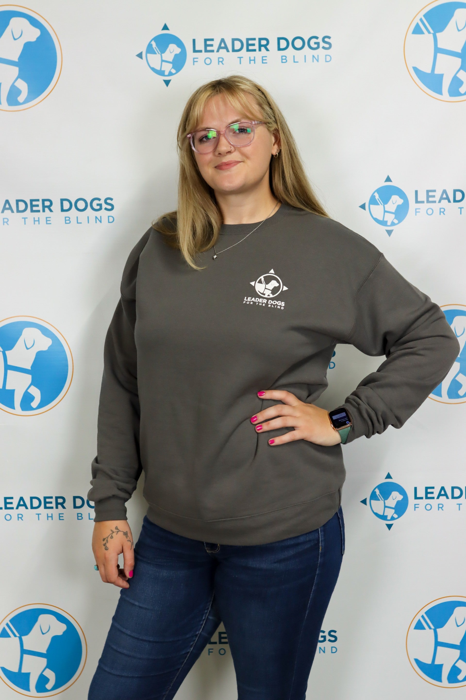 LDB Logo Sweatshirt - Crewneck, Dark Grey – Leader Dogs for the Blind ...