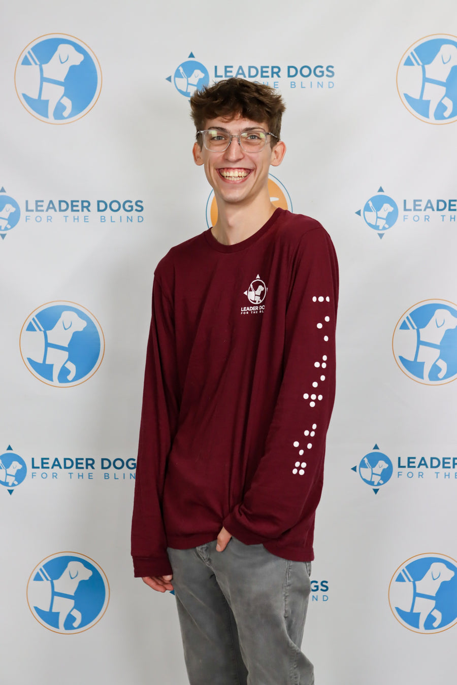 Maroon Braille Long Sleeve