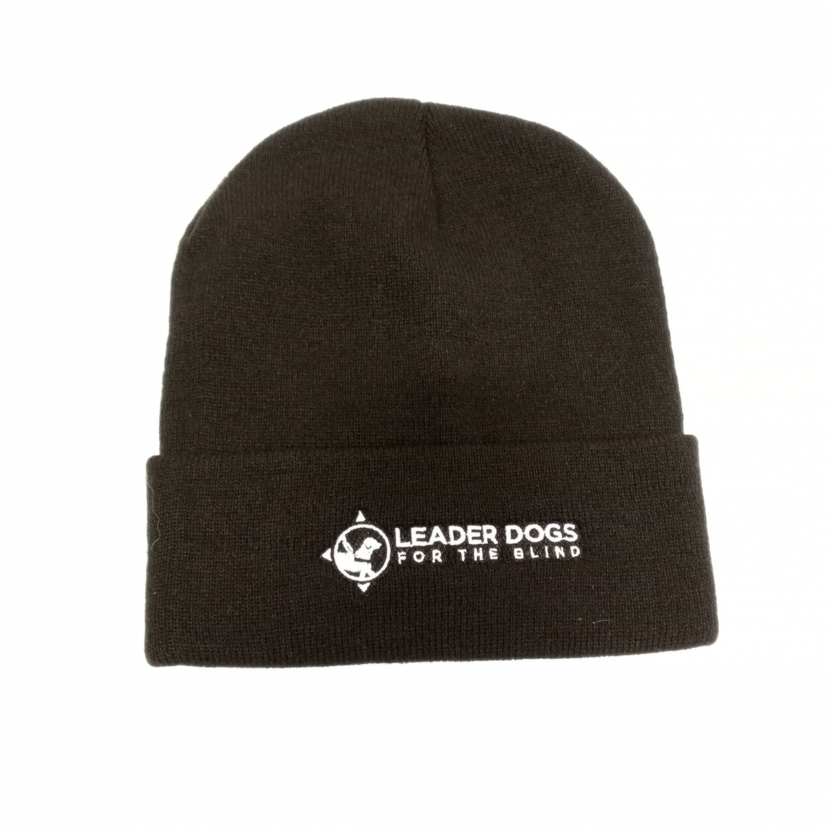 Black Winter Hat LDB Logo Leader Dogs for the Blind Gift Shop